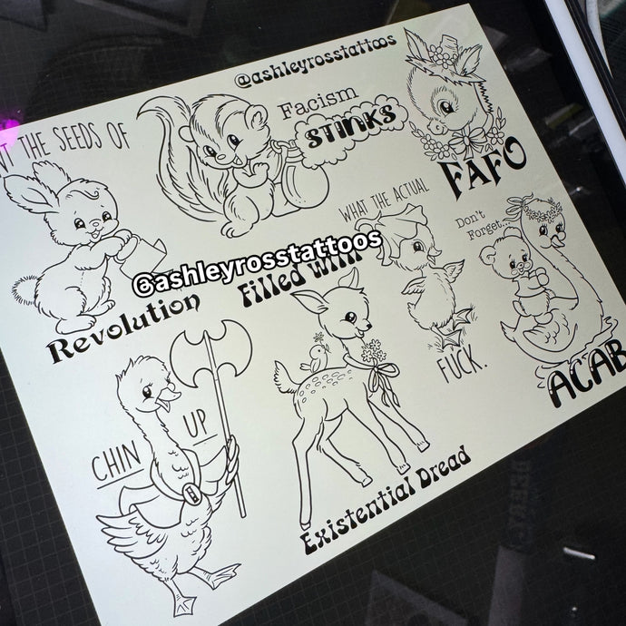 Vintage Animals of the Resistance Sticker Sheet