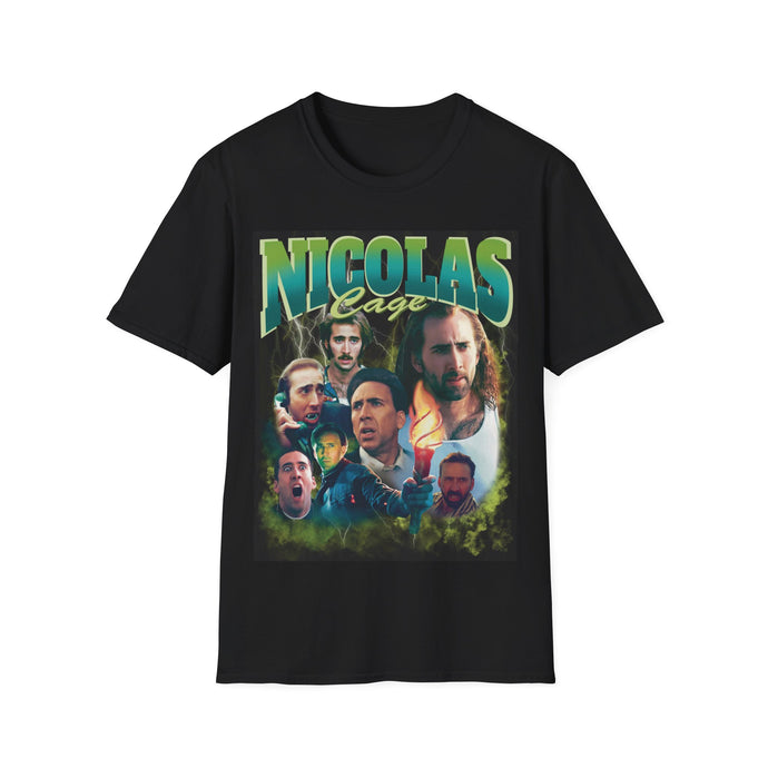 Nicolas Cage Version 2 (all nic) Vintage Bootleg Rap Unisex Softstyle T-Shirt