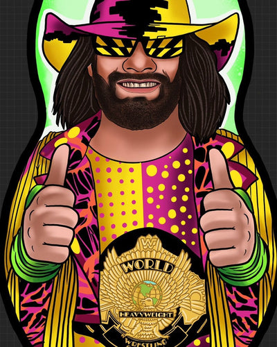 Macho Man Wrestling Inspired Plush Doll or Ornament