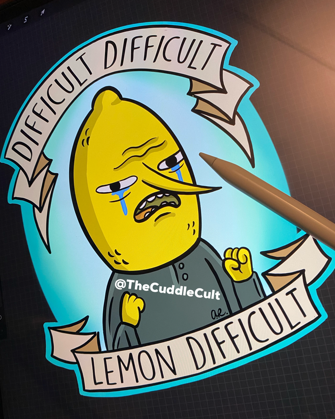 Difficult Difficult Lemon Difficult Lemongrab sticker
