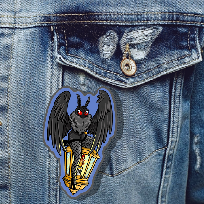 Sexy Mothman/ Mothperson Cryptid Pinup Acrylic Pin