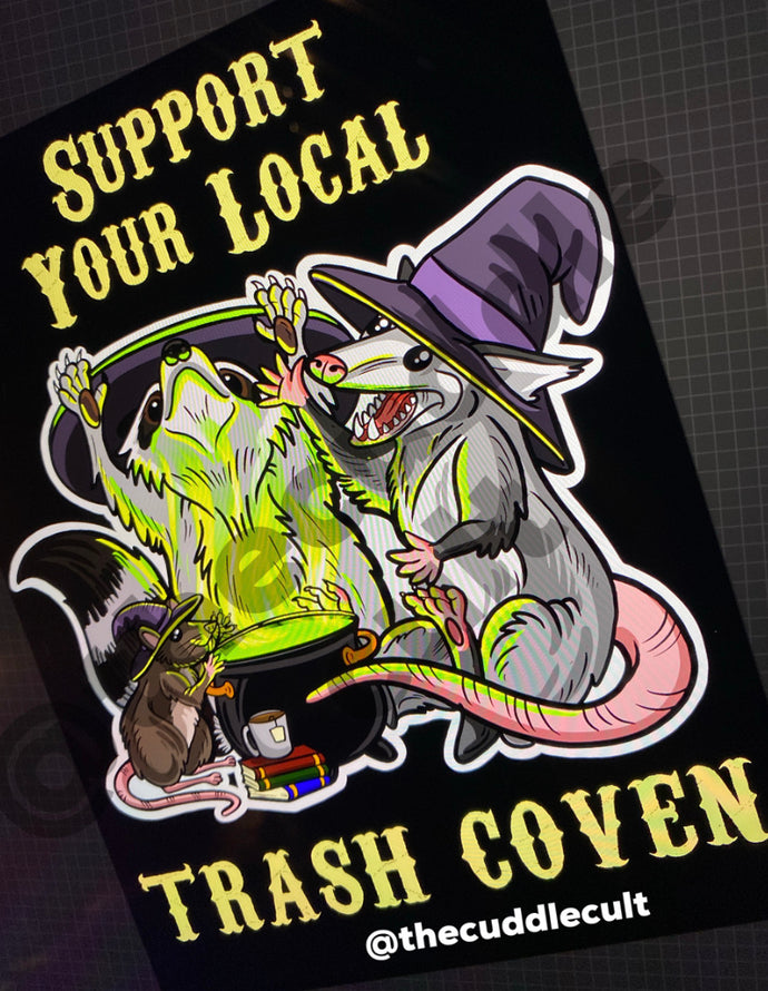 Support Your Local Trash Coven Witch Halloween sticker or print